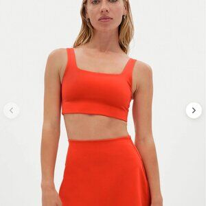Girlfriend Collective Blood Orange Tommy Cropped Bra Size XS